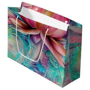 Beautiful Ethereal Whimsical Lotus Flower Large Gift Bag