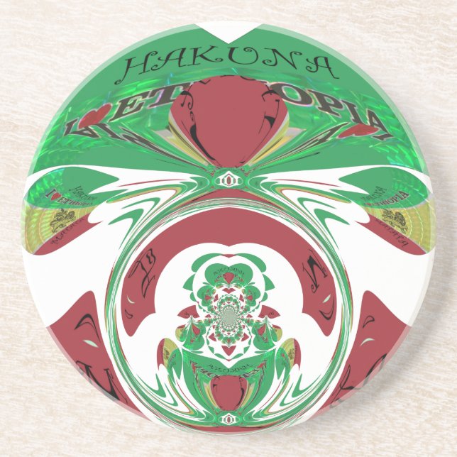 Beautiful Ethiopia Lovely Hakuna Matata I love Hea Coaster (Front)