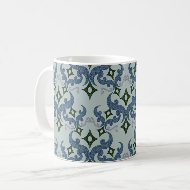 Beautiful ethnic Damascus pattern pointillism Coffee Mug (Front Left)