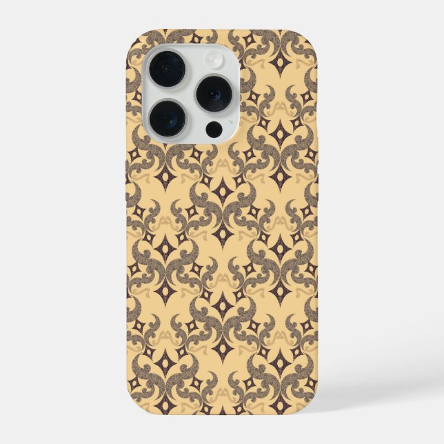 Beautiful ethnic Damascus pattern pointillism iPhone Case (Back)