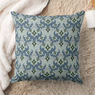 Beautiful ethnic Damascus pattern pointillism Throw Pillow