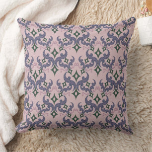 Beautiful ethnic Damascus pattern pointillism Throw Pillow