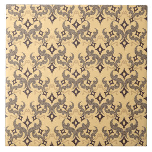 Beautiful ethnic Damascus pattern pointillism Tile