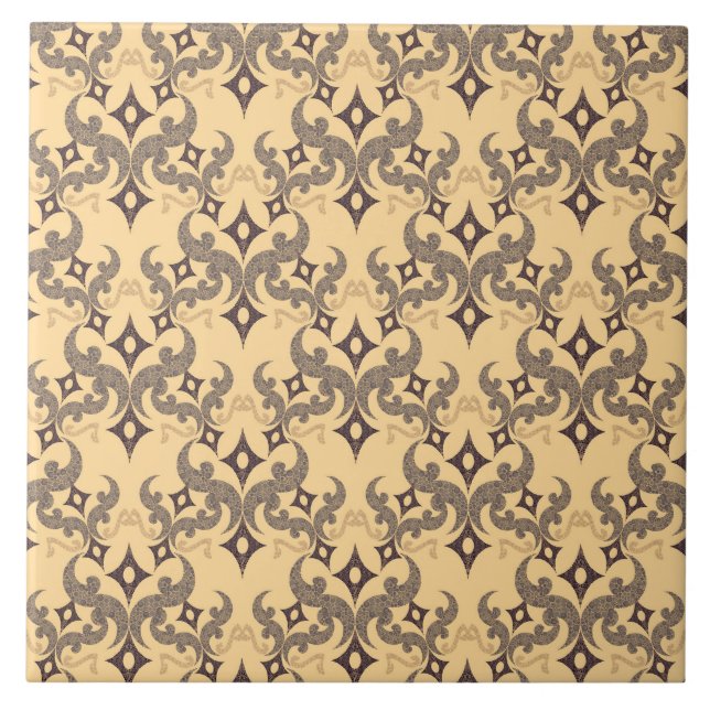 Beautiful ethnic Damascus pattern pointillism Tile (Front)