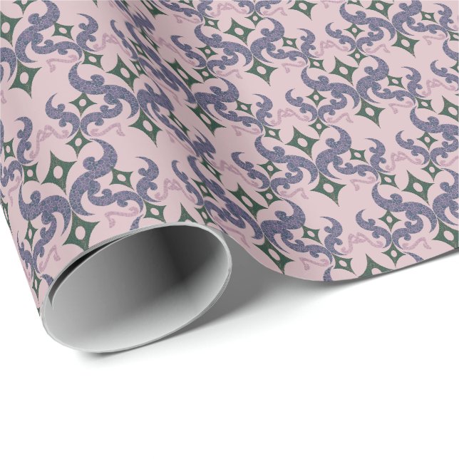 Beautiful ethnic Damascus pattern pointillism  Wrapping Paper (Roll Corner)