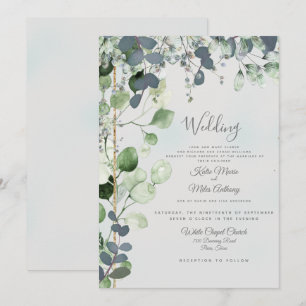 Beautiful Eucalyptus Foliage Both ParentInvitation Invitation
