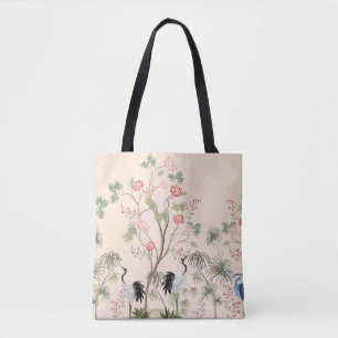 Beautiful exotic chinoiserie wallpaper. Hand drawn Tote Bag