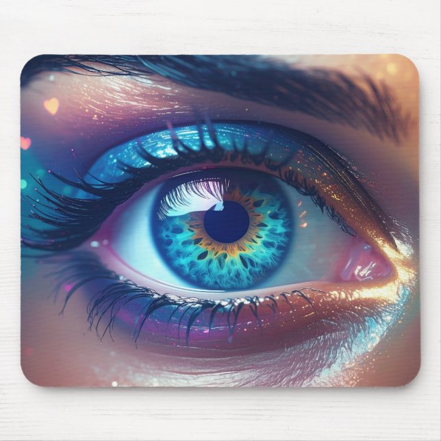 Beautiful Eye Mouse Pad with radiant colours (Front)
