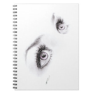 Beautiful eyes drawing minimalist art Notebook
