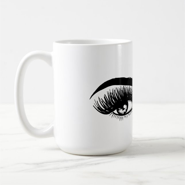 Beautiful eyes Lash Extension Long lashes Woman Coffee Mug (Left)