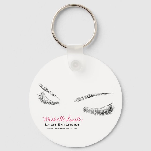 Beautiful eyes Long lashes Lash Extension Keychain (Front)