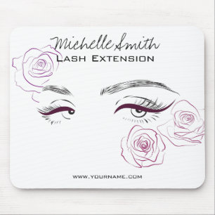 Beautiful eyes Long lashes Roses Lash Extension Mouse Pad