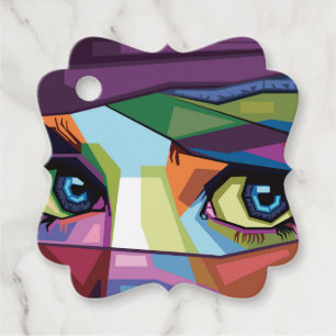 Beautiful eyes pop art favour tags
