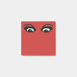 BEAUTIFUL EYES WATCHING YOU WRITE POST-IT NOTES