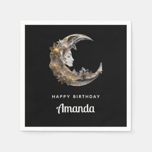 Beautiful Face in the Moon Birthday Napkin