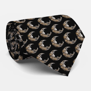 Beautiful Face in the Moon Pattern Tie