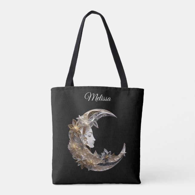 Beautiful Face in the Moon Tote Bag (Back)