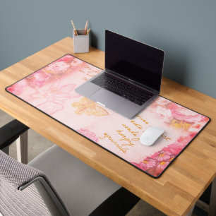 Beautiful Fairies Flowers And Butterflies  Desk Mat