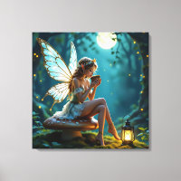 Beautiful Fairy Drinking Coffee Enchanted Forest