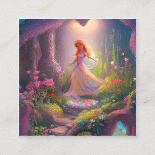 Beautiful Fairy Garden Magic Square Business Card