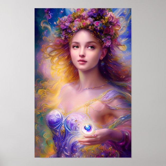 Beautiful Fairy Girl ai art  Poster (Front)