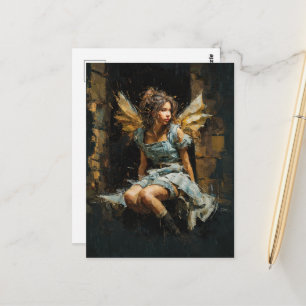 Beautiful Fairy in a Denim Dress Postcard