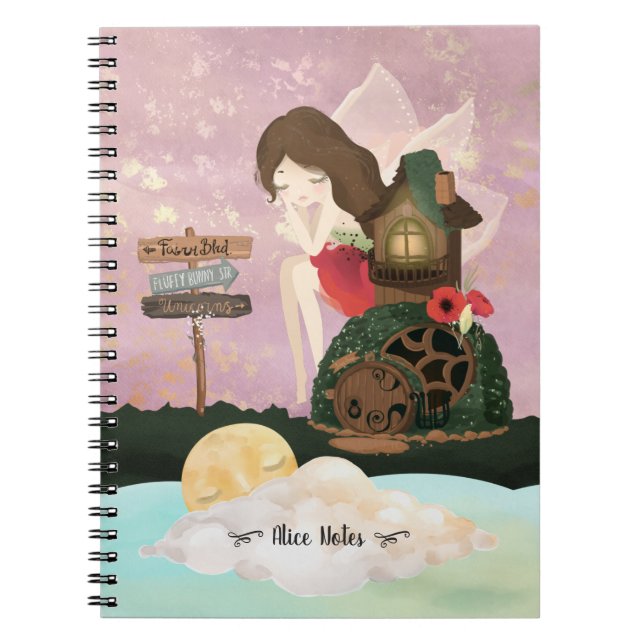 Beautiful fairy in an enchanted world - Notebook (Front)