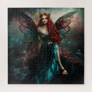 Beautiful Fairy in Emerald Green Gown Jigsaw Puzzle