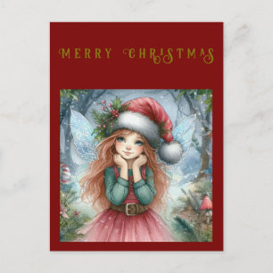 Beautiful Fairy Merry Christmas Postcard