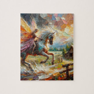 Beautiful Fairy on Horseback Jigsaw Puzzle