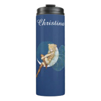 Beautiful Fairy Sitting on Moon Silk Stocking Blue