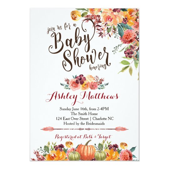 Beautiful Fall Baby Shower Invitation, Card