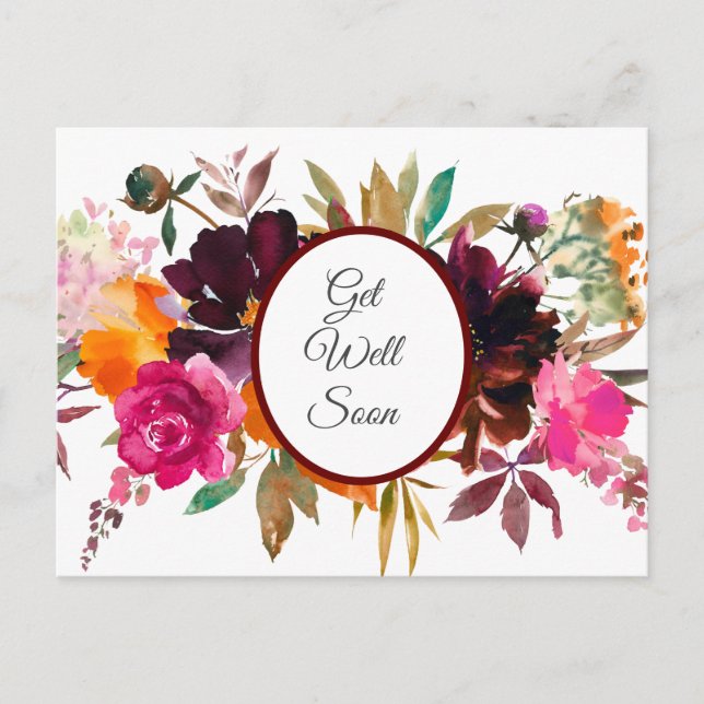 Beautiful Fall Colours Get Well  Postcard (Front)