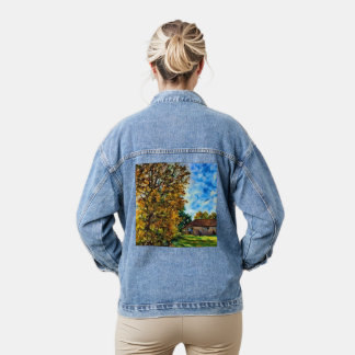 Beautiful Fall Day Picture Denim Jacket