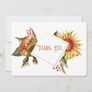 Beautiful Fall Flowers, Thank You Card