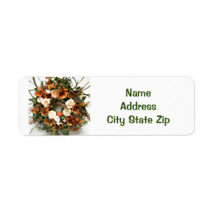 *BEAUTIFUL FALL FLOWERS WREATH* ADDRESS LABELS