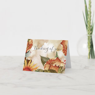 Beautiful Fall Foliage & Flowers,  Thank You Card