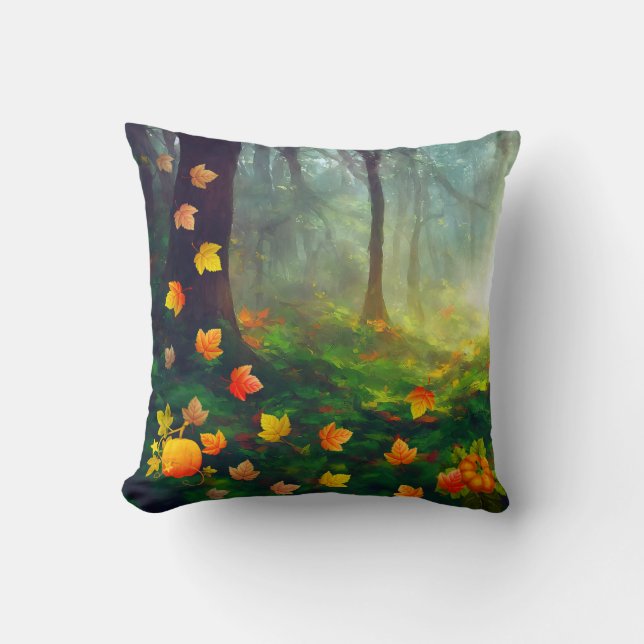 Beautiful Fall leaves Throw Pillow (Front)