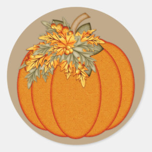 Beautiful Fall Season Pumpkin Design 3 Stickers