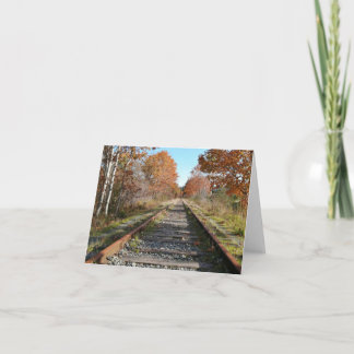 Beautiful fall train tracks blank card