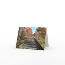 Beautiful fall train tracks blank card 