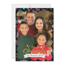 Beautiful Family Photo Merry Christmas Greeting