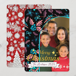 Beautiful Family Photo Merry Christmas Holiday Card