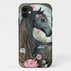 Beautiful Fantasy Black Horse iPhone 11 Case