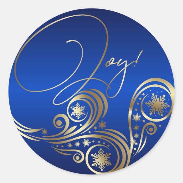 Beautiful Fantasy Blue Classic Round Sticker (Front)