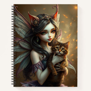Beautiful Fantasy Cat Fairy Art Notebook