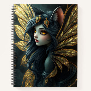 Beautiful Fantasy Cat Fairy Art Notebook