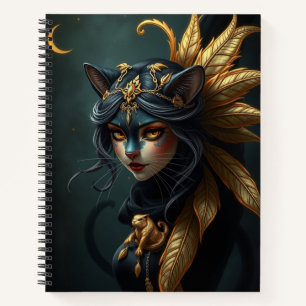 Beautiful Fantasy Cat Fairy Art Notebook