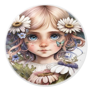 Beautiful Fantasy Flower Fairies Series  Ceramic Knob