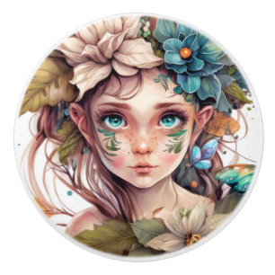 Beautiful Fantasy Flower Fairy Fairies Series  Ceramic Knob